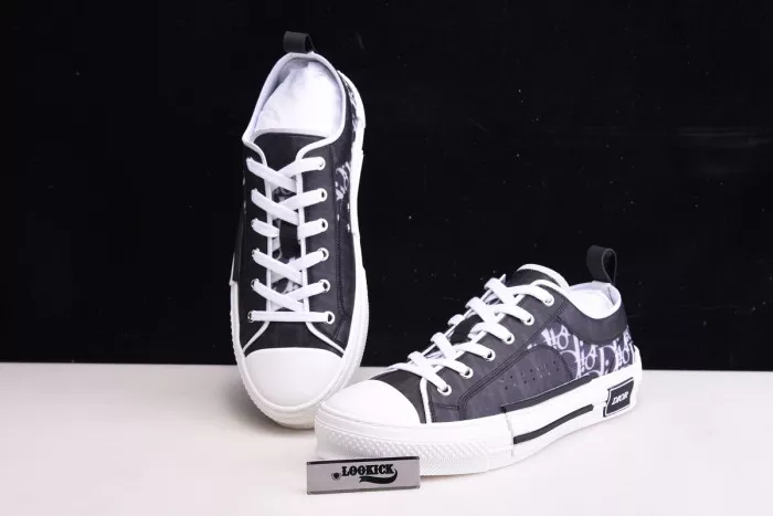 MaikeSneakers DR B23 Low Top Oblique Sneaker Black & White 0119