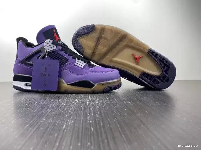 MaikeSneakers Travis Retro 4 Jordan Scott LN4 and Purple (Friends 766296 Family) 0207