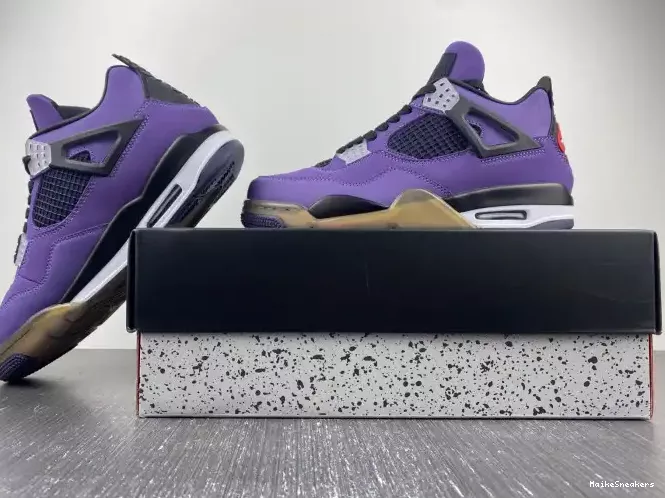 MaikeSneakers Travis Retro 4 Jordan Scott LN4 and Purple (Friends 766296 Family) 0207