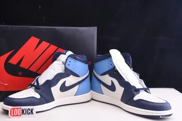 MaikeSneakers Obsidian OG Air 1 Retro Jordan High 555088-140 0223