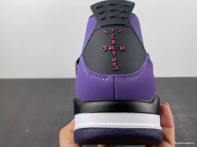 MaikeSneakers Travis Retro 4 Jordan Scott LN4 and Purple (Friends 766296 Family) 0207