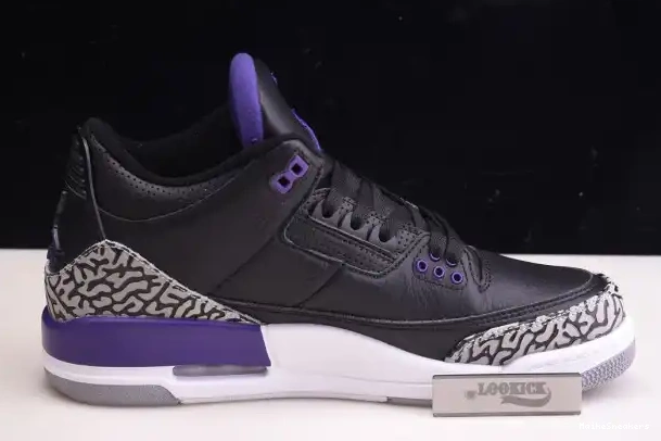 MaikeSneakers Court Retro Air Jordan 3 Purple CT8532-050 Black 0210