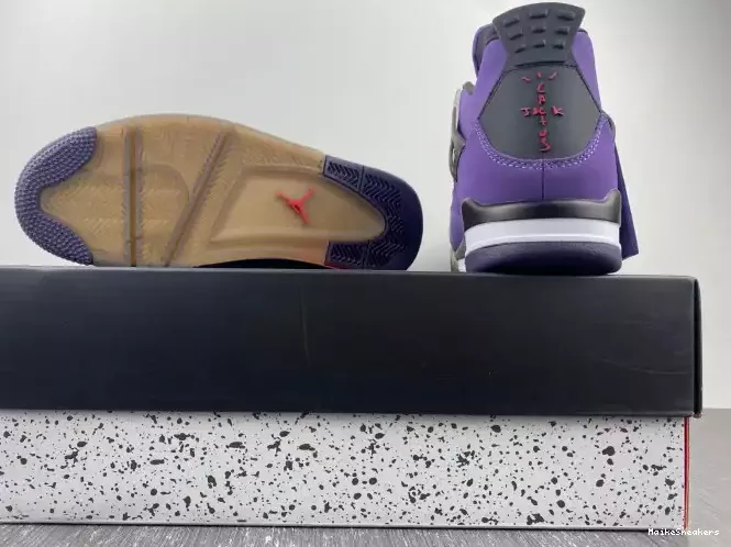 MaikeSneakers Travis Retro 4 Jordan Scott LN4 and Purple (Friends 766296 Family) 0207