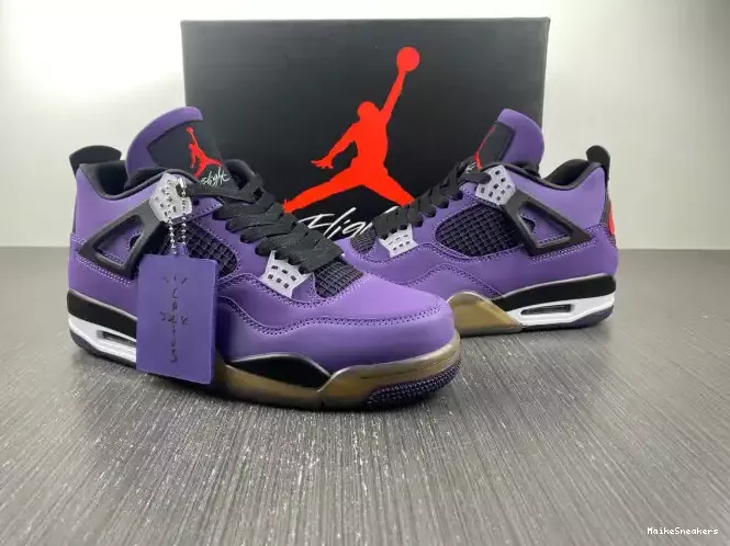 MaikeSneakers Travis Retro 4 Jordan Scott LN4 and Purple (Friends 766296 Family) 0207