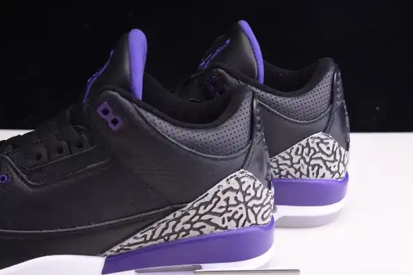 MaikeSneakers Court Retro Air Jordan 3 Purple CT8532-050 Black 0210