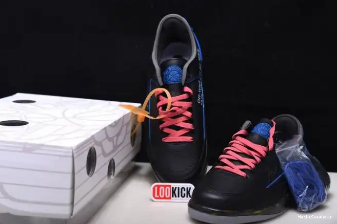 MaikeSneakers Off-White DJ4375-004 Blue Low SP Black Retro Jordan 2 0215