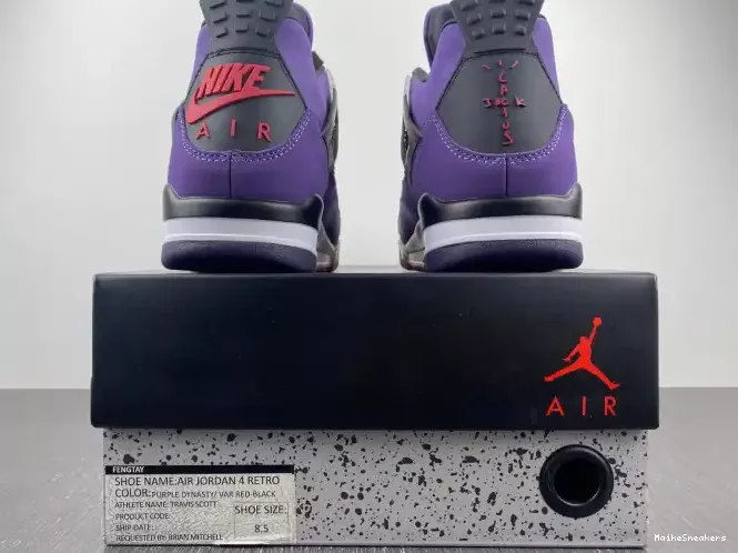 MaikeSneakers Travis Retro 4 Jordan Scott LN4 and Purple (Friends 766296 Family) 0207