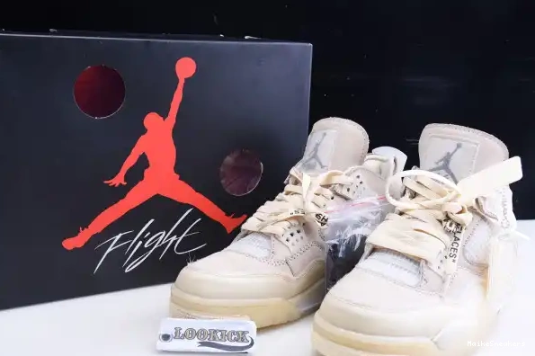 MaikeSneakers Air x Off-White Jordan 4 Sail CV9388-100 0221