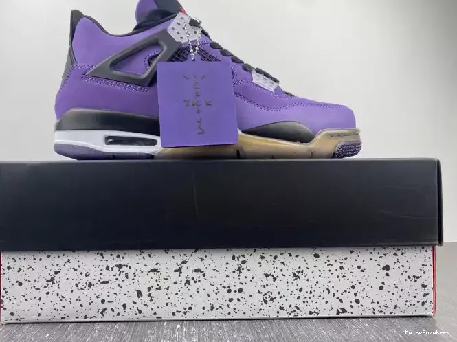 MaikeSneakers Travis Retro 4 Jordan Scott LN4 and Purple (Friends 766296 Family) 0207